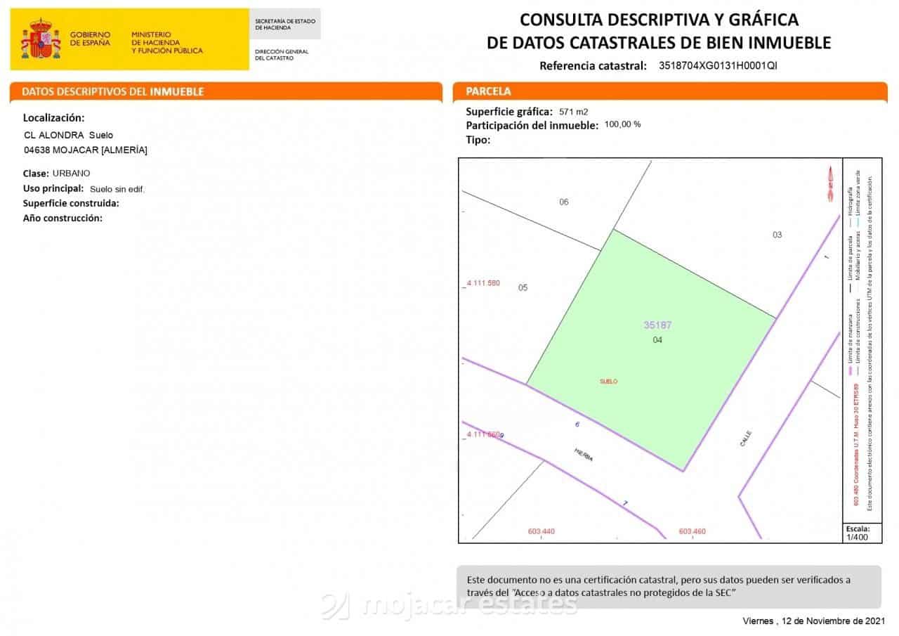 Grunde uden byggetilladelser til salg i Mojacar - € 165.000 (Ref: 9228087)