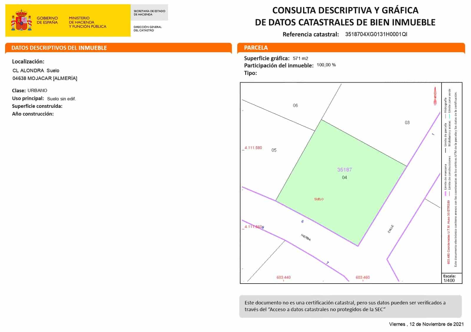 Grunde uden byggetilladelser til salg i Mojacar - € 165.000 (Ref: 9228087)