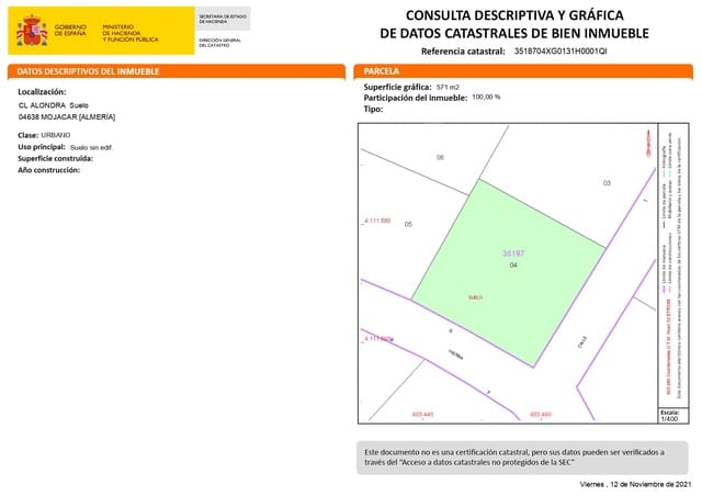 Teren niezagospodarowany na sprzedaż w Mojácar - 165 000 € (Ref: 9228087)