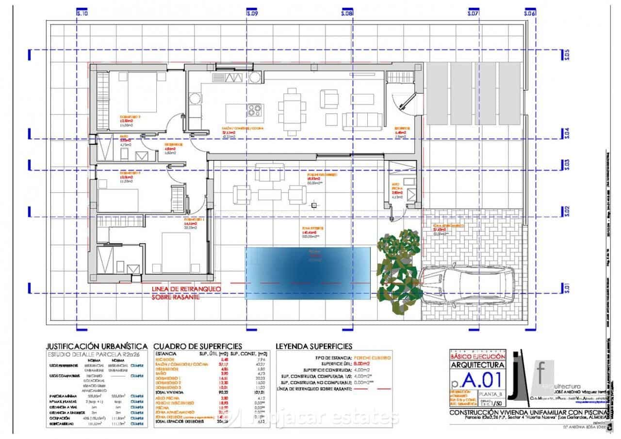 Chalet de 3 habitaciones en Los Gallardos en venta con piscina - 358.500 € (Ref: 9658092)