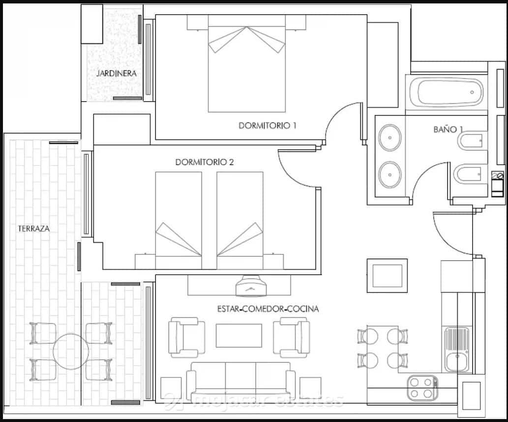 2 slaapkamer Appartement te koop in Vera met zwembad - € 130.000 (Ref: 9779943)