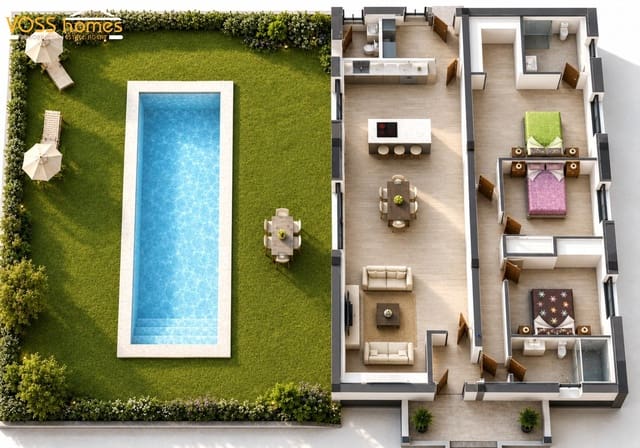 Chalet de 3 habitaciones en Purias, Lorca en venta con piscina - 430.000 € (Ref: 9987145)