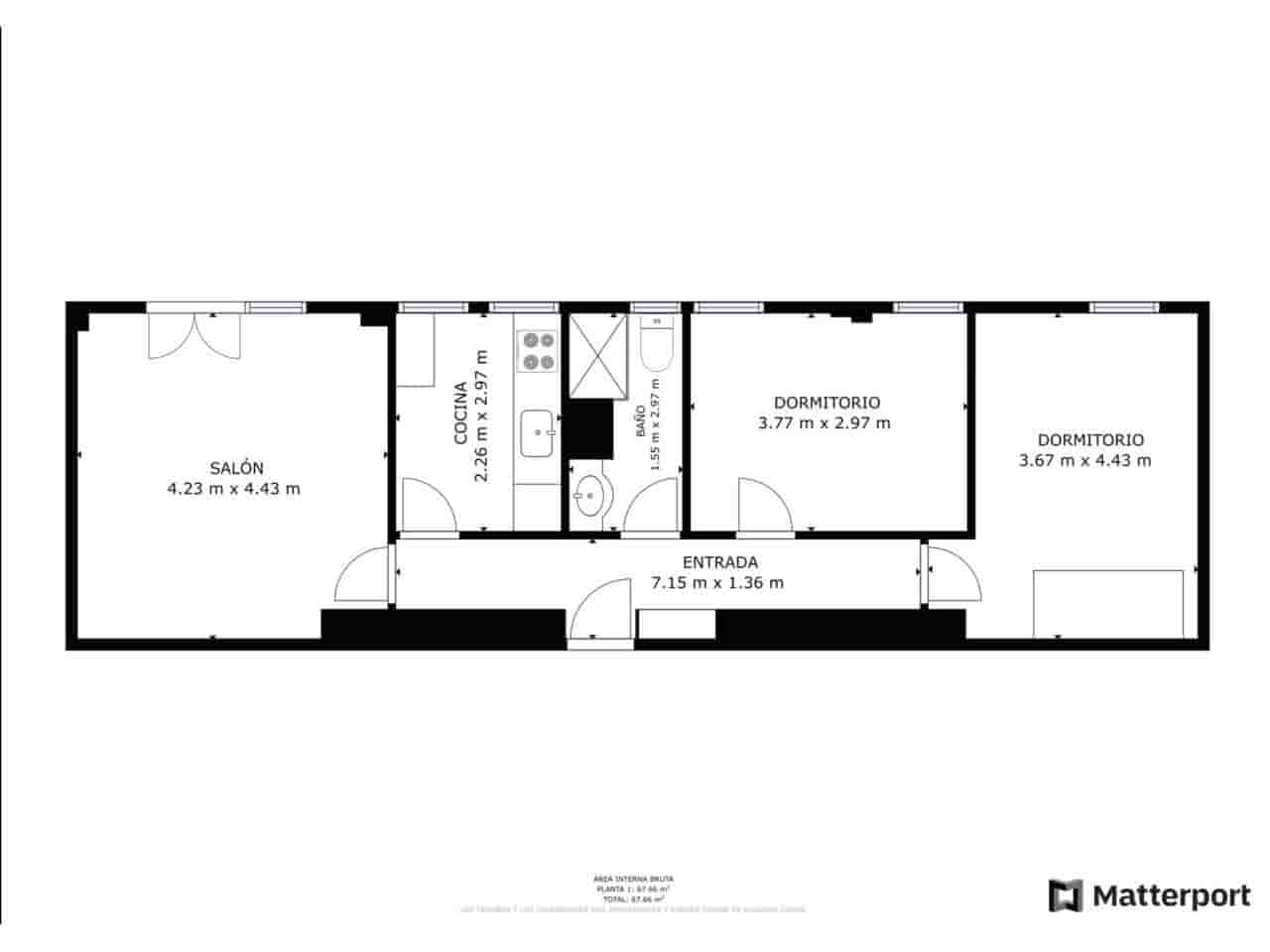 2 bedroom Flat for rent in Madrid city with garage - € 1,500 (Ref: 8769888)