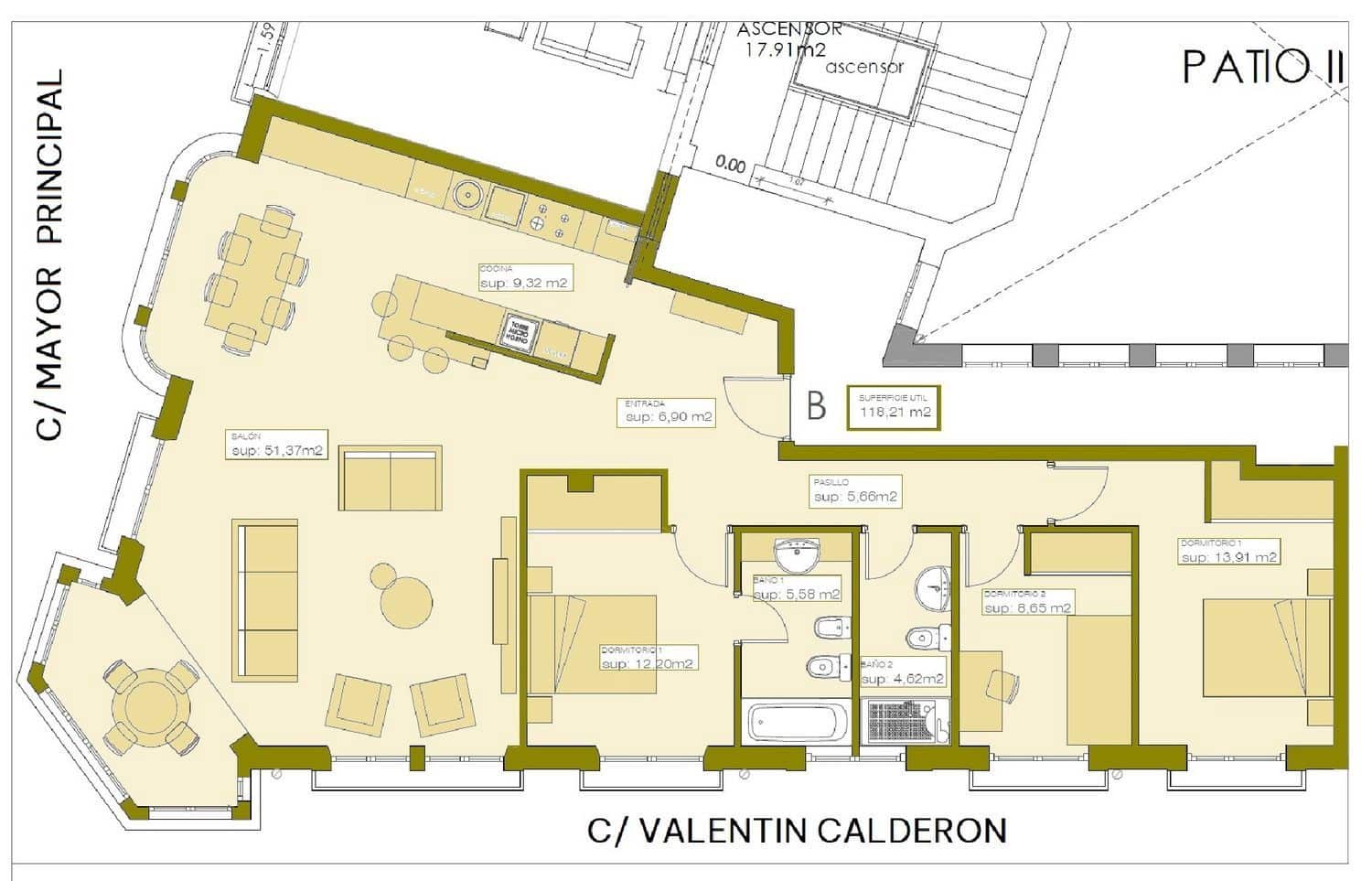 3 soveværelse Lejlighed til salg i Palencia by med garage - € 410.000 (Ref: 7859605)