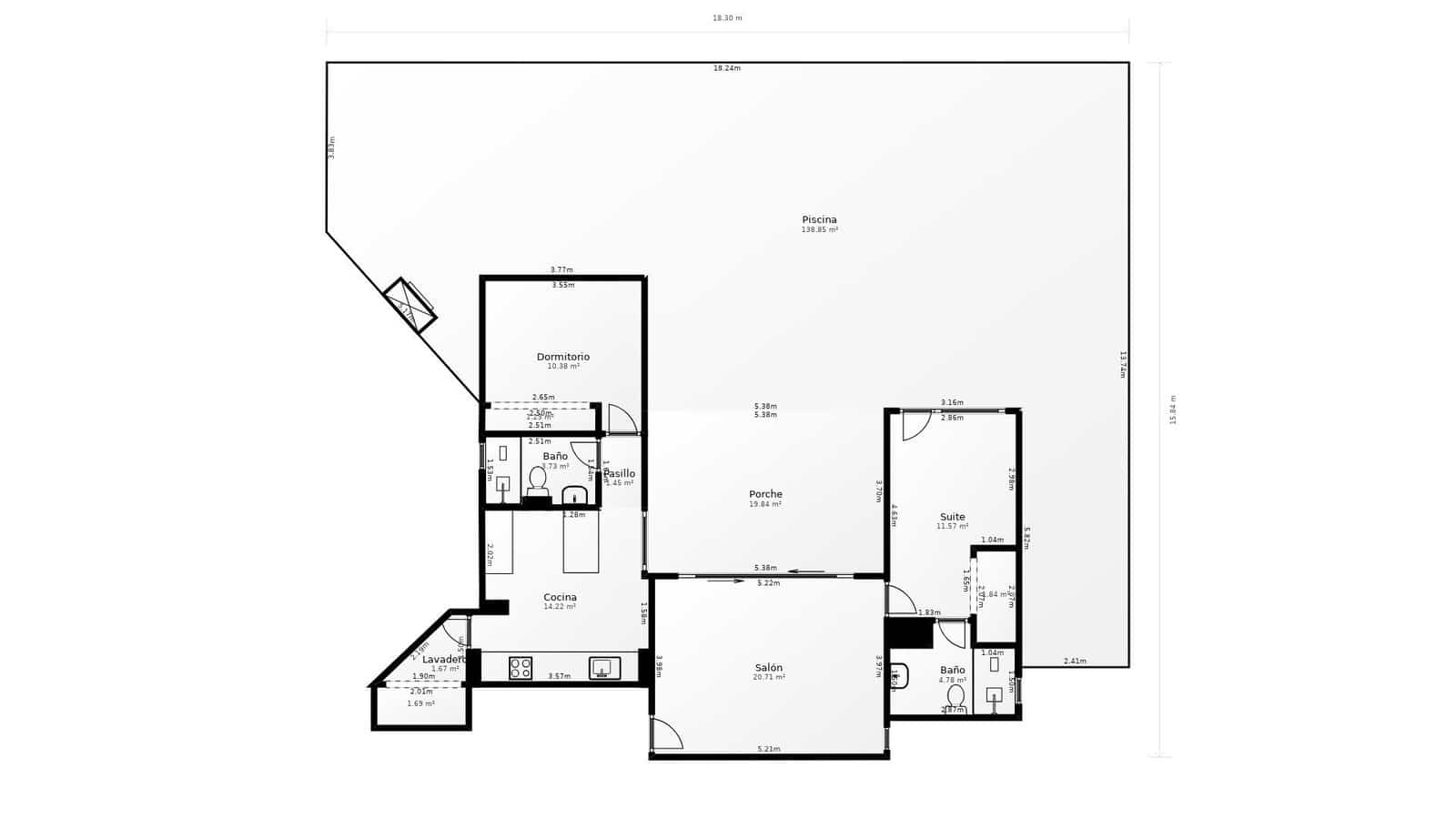 2 soverom Bungalow til salgs i Salobre Golf med svømmebasseng - € 729 000 (Ref: 9062330)