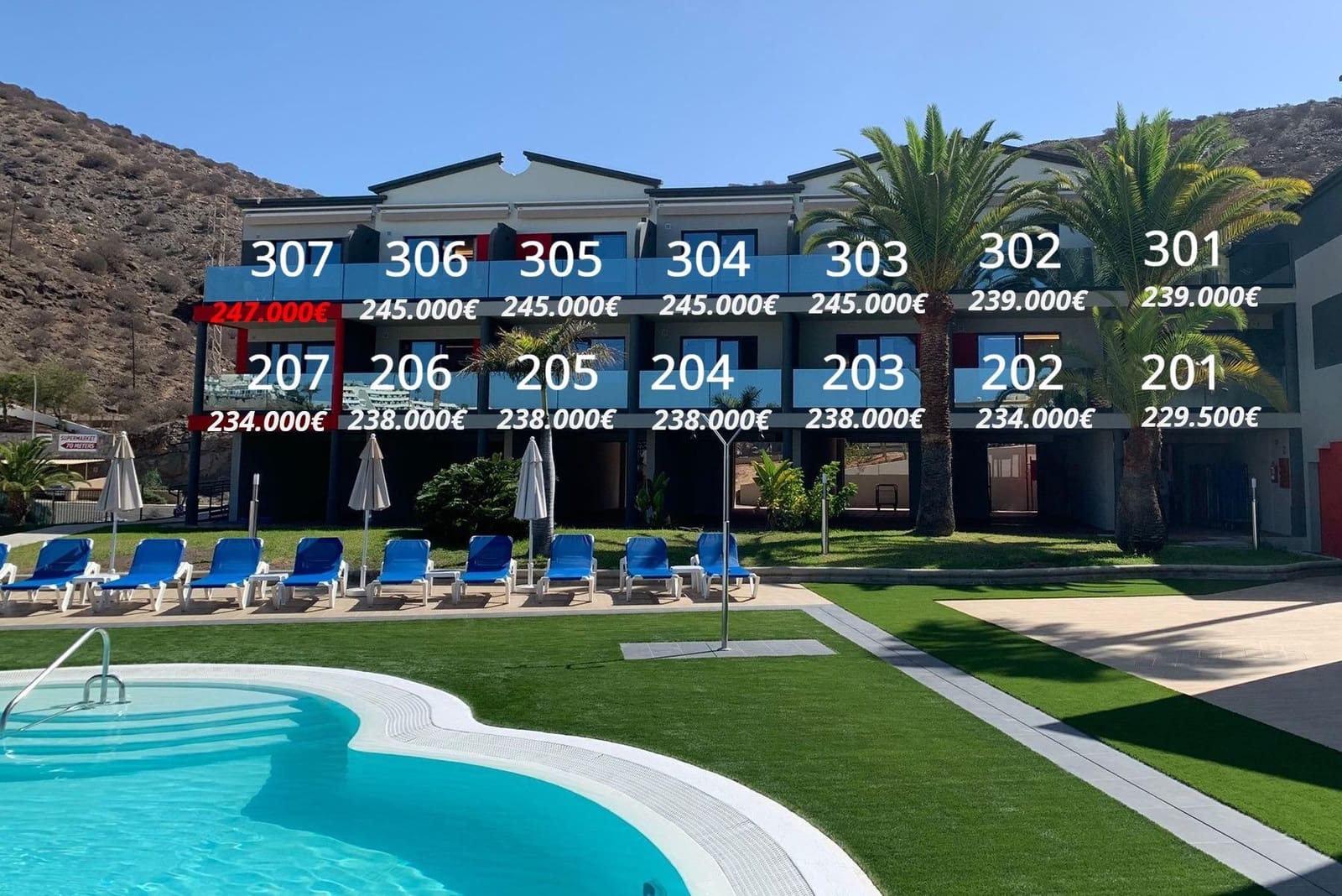 1 soveværelse Lejlighed til salg i Puerto Rico med swimmingpool - € 229.500 (Ref: 9518918)