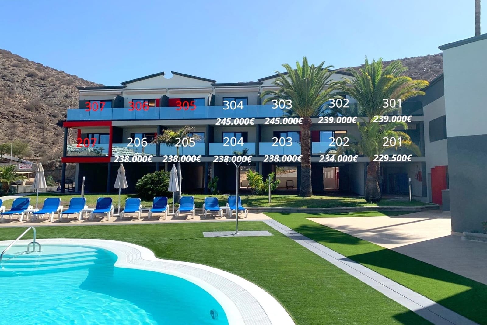 1 Zimmer Apartment zu verkaufen in Puerto Rico mit Pool - 229.500 € (Ref: 9518918)