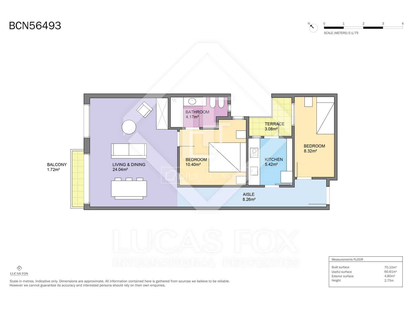 Appartement de 2 chambres à louer à Barcelone ville avec garage - 2 500 € (Ref: 10007876)