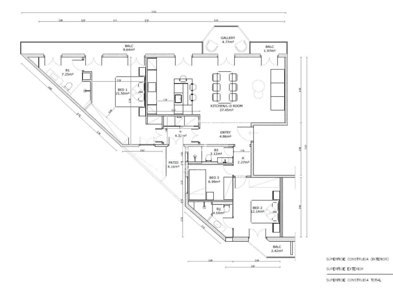 3 sypialnia Apartament na sprzedaż w Miasto Barcelona - 1 285 000 € (Ref: 10019339)