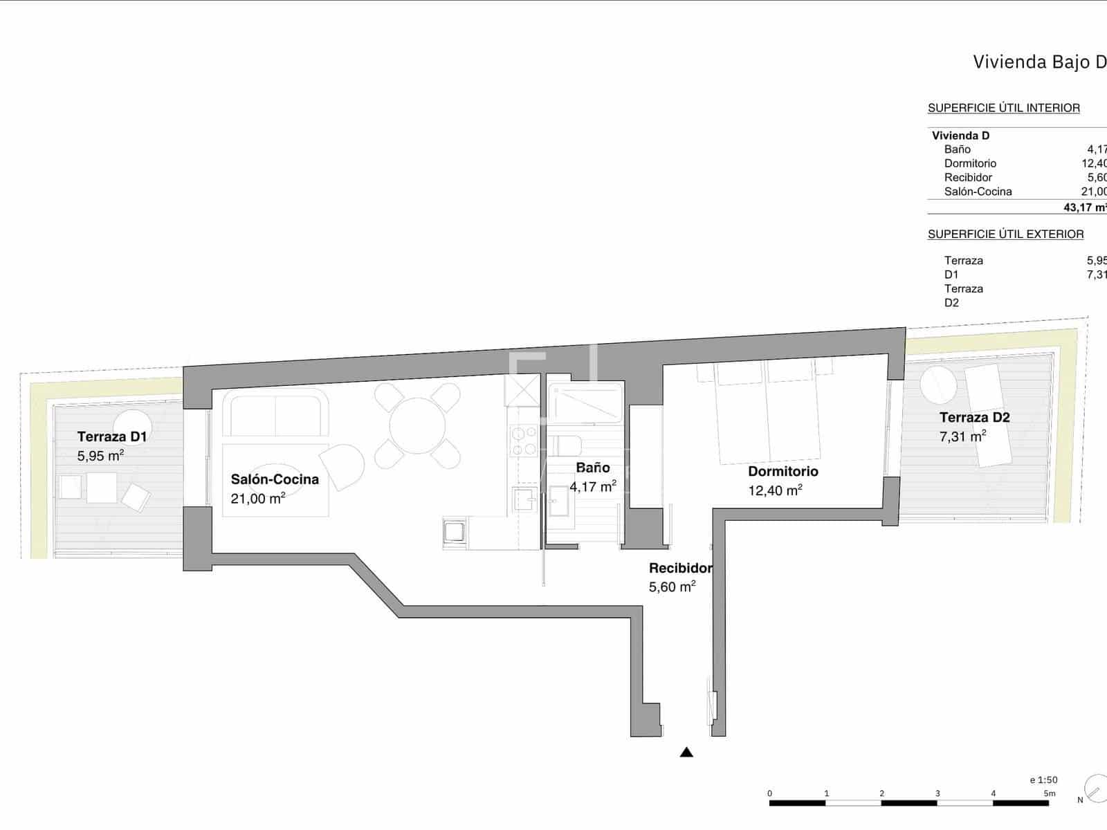1 Zimmer Apartment zu vermieten in Madrid Stadt - 1.250 € (Ref: 10019791)