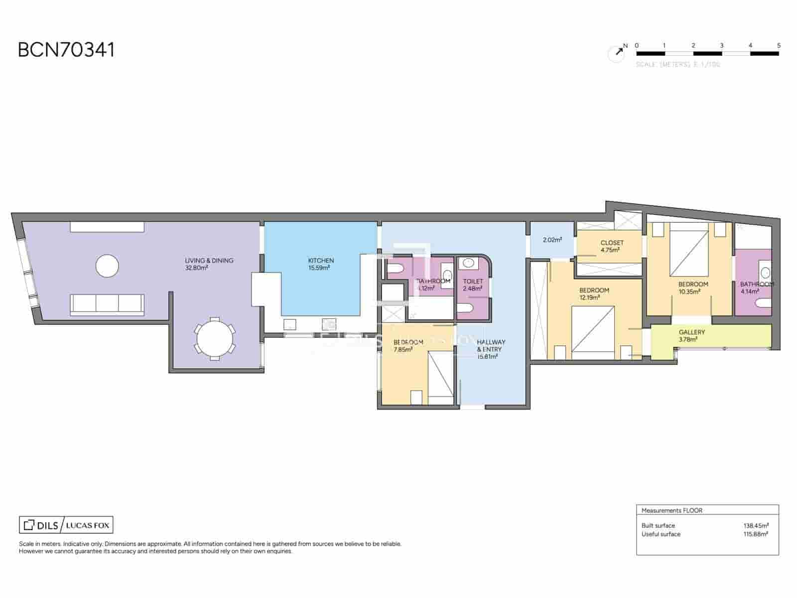 Apartamento de 3 habitaciones en Barcelona ciudad en venta - 850.000 € (Ref: 10021321)