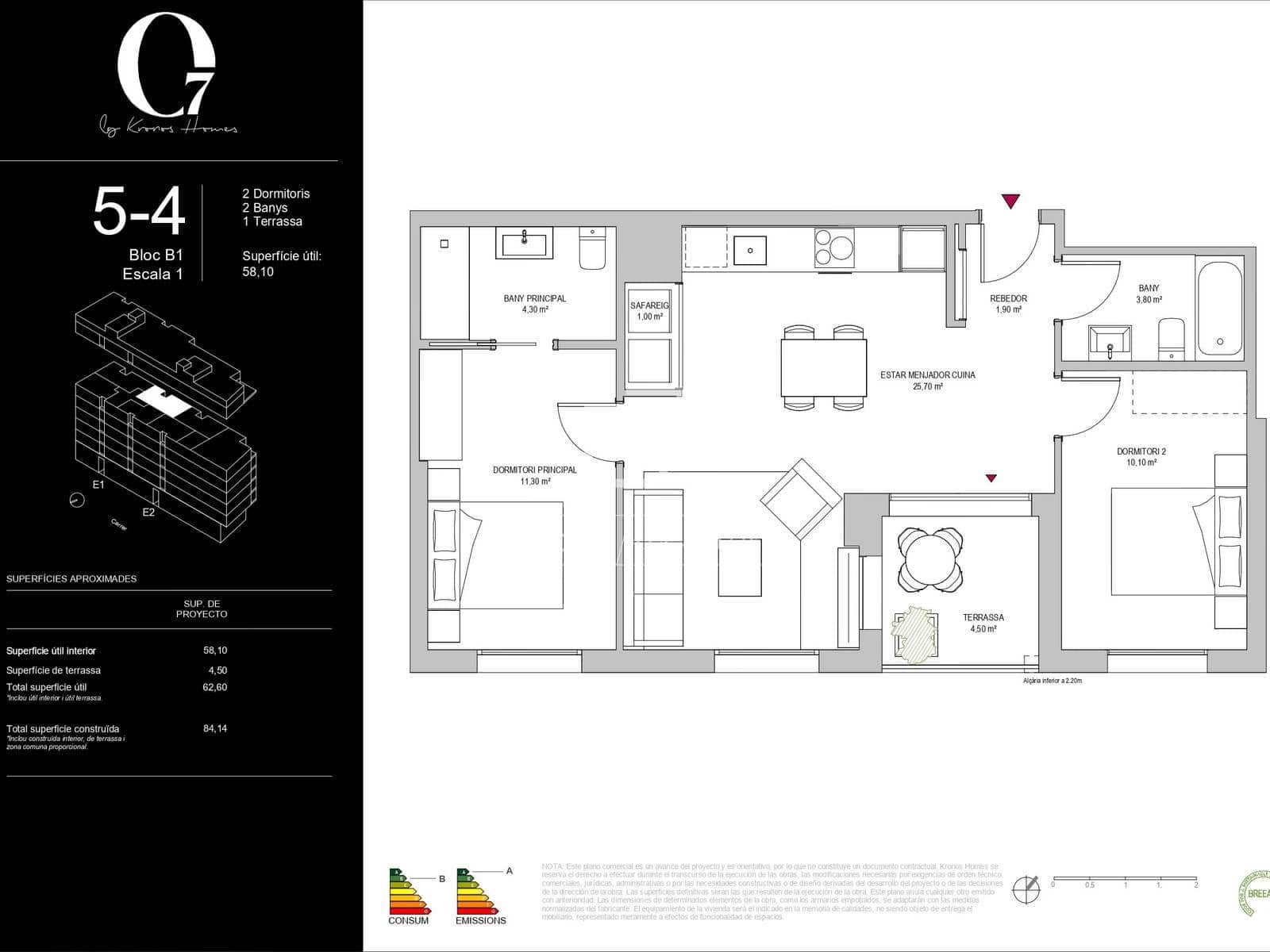 Apartamento de 2 habitaciones en Barcelona ciudad en venta con piscina garaje - 510.000 € (Ref: 10021451)