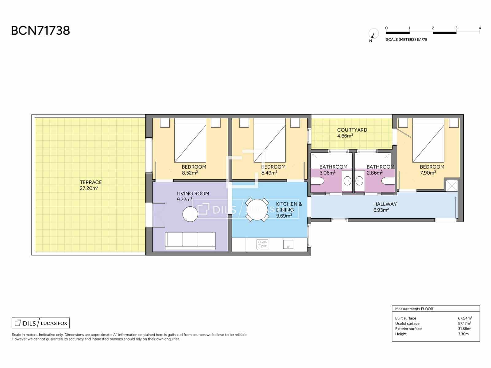 3 slaapkamer Appartement te koop in Barcelona stad - € 335.000 (Ref: 10023275)