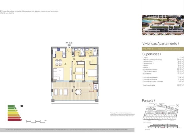 2 slaapkamer Appartement te koop in Muchamiel / Mutxamel met zwembad garage - € 282.000 (Ref: 10034386)