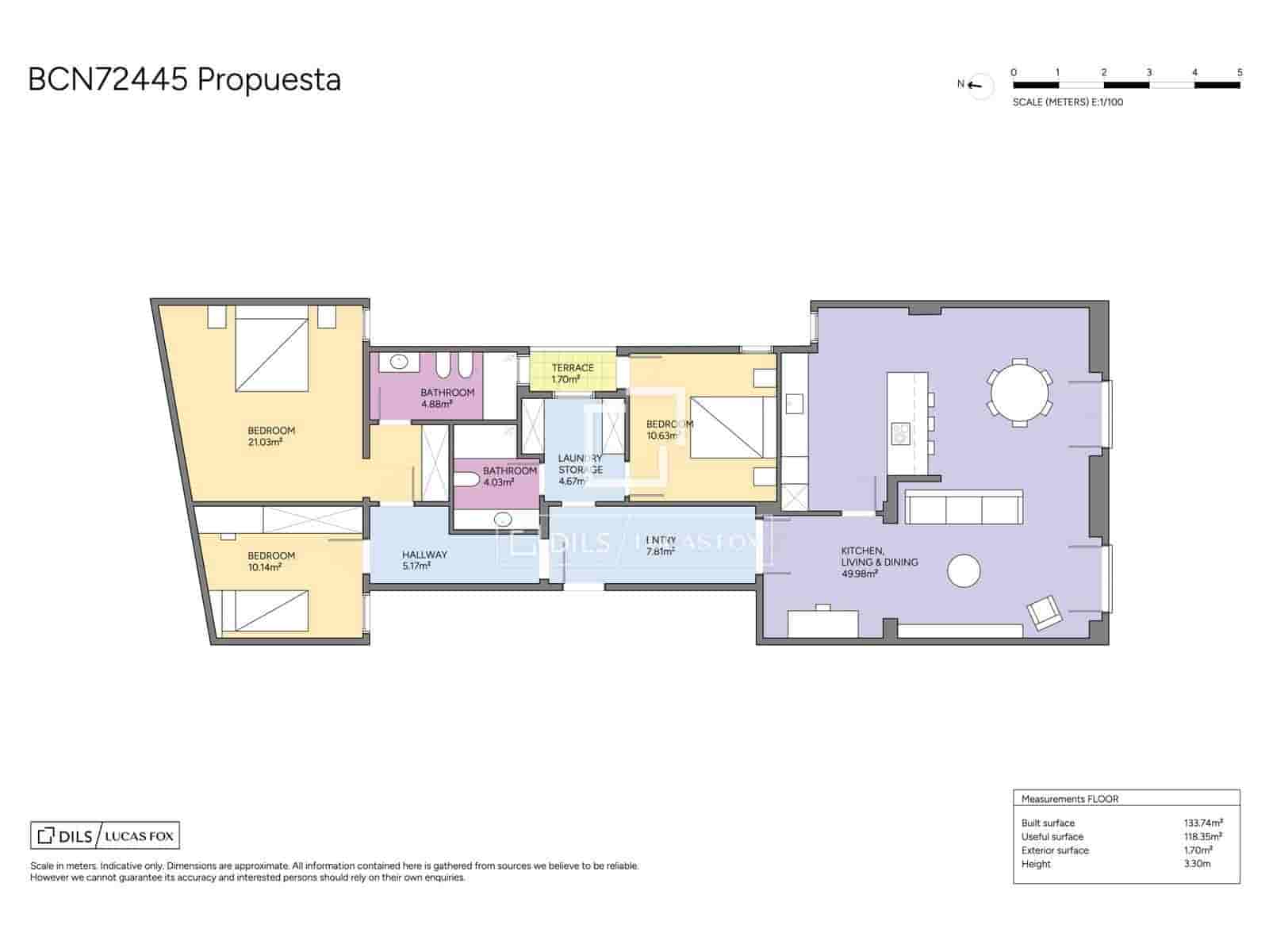 3 Zimmer Apartment zu verkaufen in Barcelona Stadt - 1.085.000 € (Ref: 10039302)