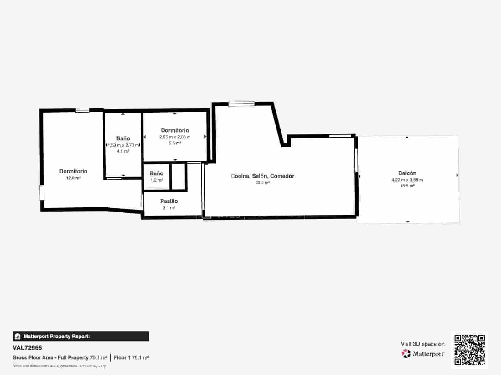 Apartamento de 2 habitaciones en València ciudad en alquiler - 2.300 € (Ref: 10043466)