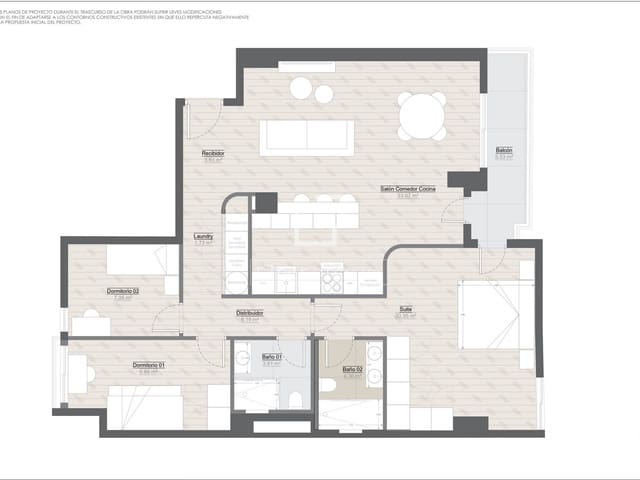 3 makuuhuone Huoneisto myytävänä paikassa Valencia kaupunki - 690 000 € (Ref: 10076815)