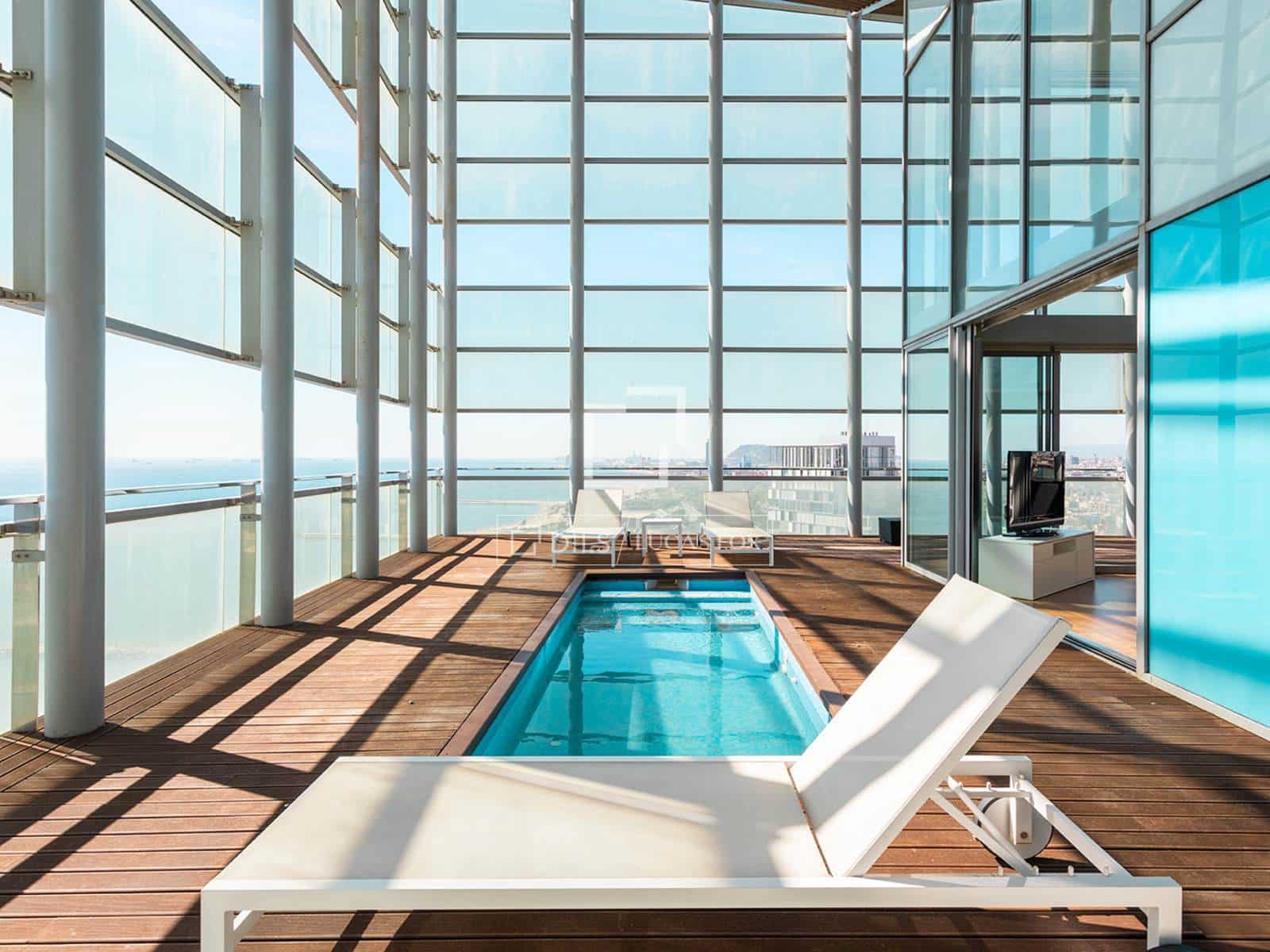 3 soveværelse Penthouse til leje i Barcelona by med swimmingpool garage - € 10.000 (Ref: 10080044)