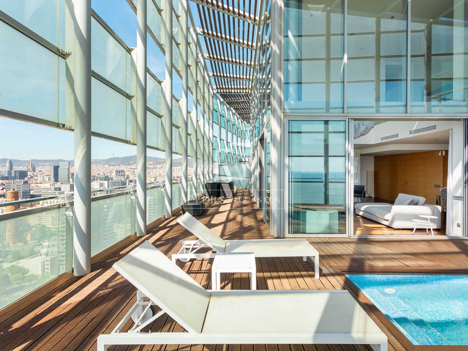 3 soveværelse Penthouse til leje i Barcelona by med swimmingpool garage - € 10.000 (Ref: 10080044)