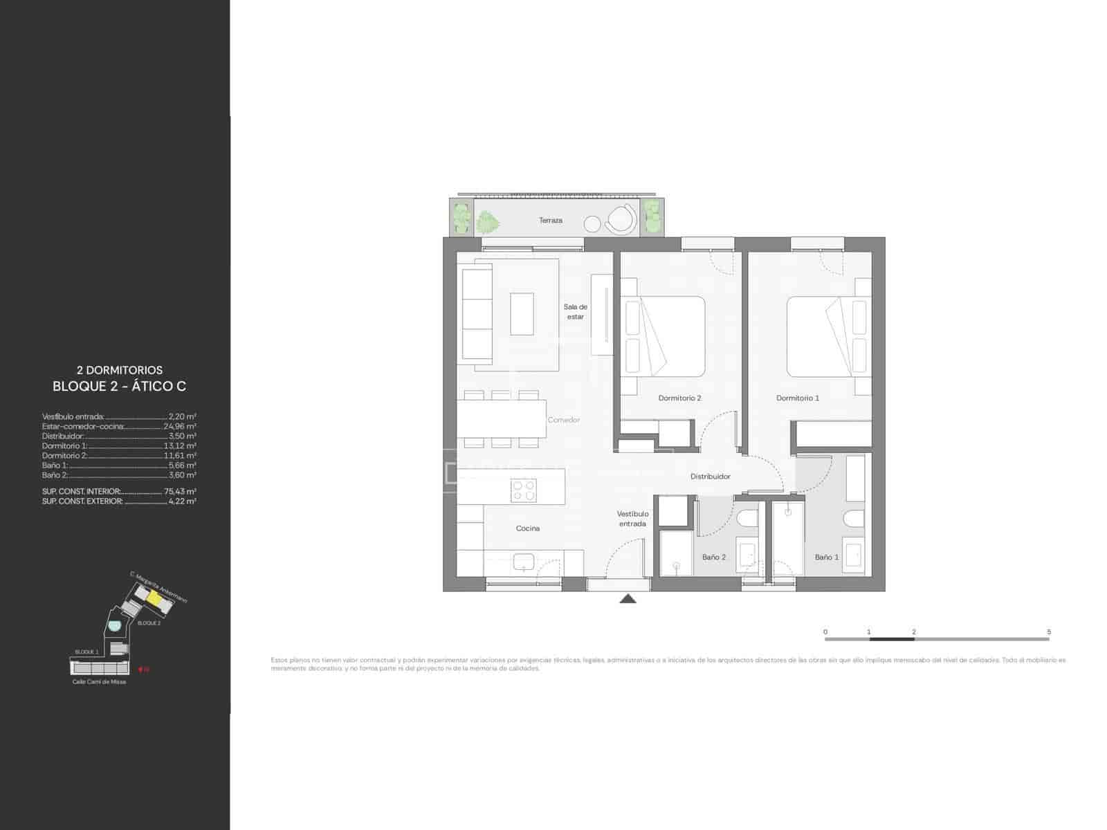 2 quarto Penthouse para venda em Ibiza / Eivissa cidade com piscina garagem - 670 000 € (Ref: 10093679)