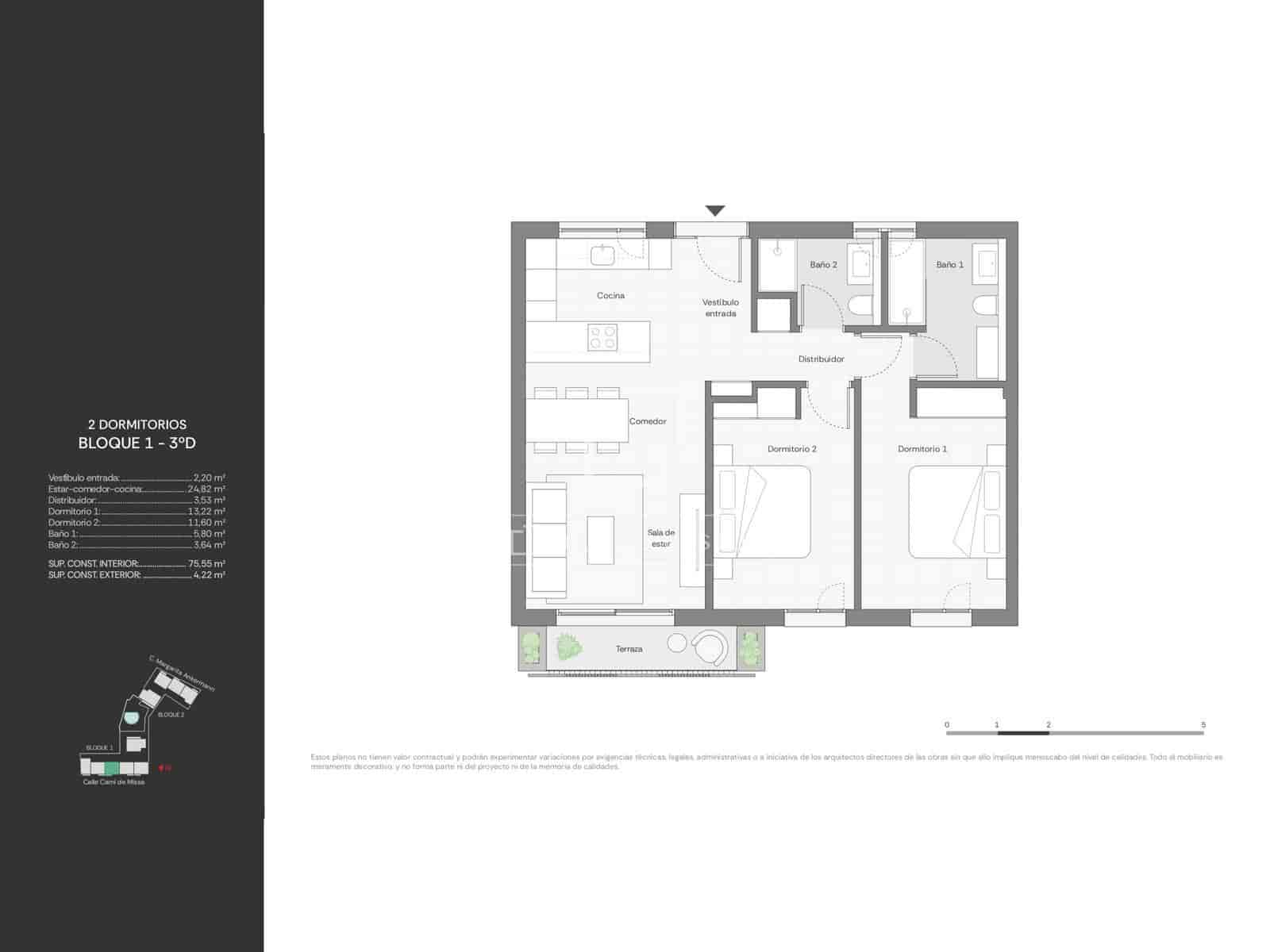 Apartamento de 2 habitaciones en Ibiza / Eivissa ciudad en venta con piscina garaje - 755.000 € (Ref: 10093687)