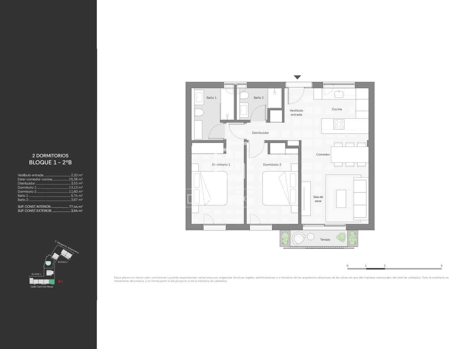 Apartamento de 2 habitaciones en Ibiza / Eivissa ciudad en venta con piscina garaje - 740.000 € (Ref: 10093695)