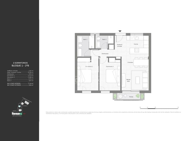 Apartamento de 2 habitaciones en Ibiza / Eivissa ciudad en venta con piscina garaje - 740.000 € (Ref: 10093695)