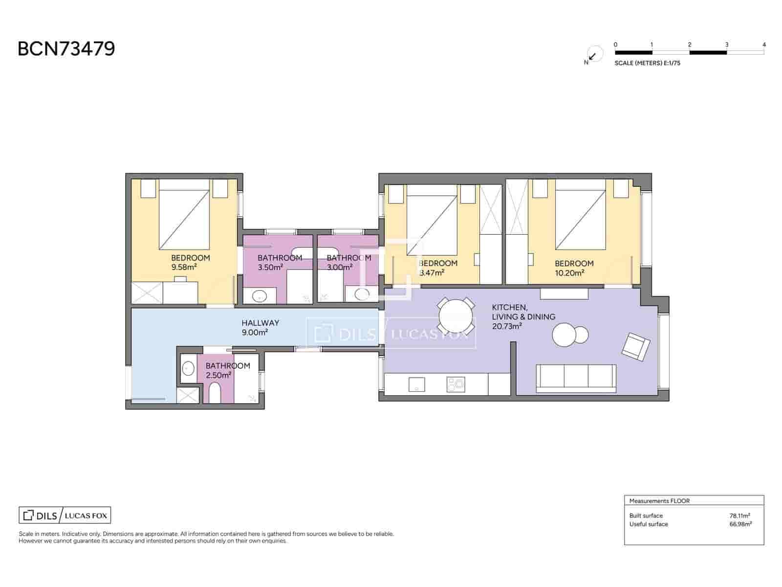3 slaapkamer Appartement te koop in Barcelona stad - € 355.000 (Ref: 10136398)