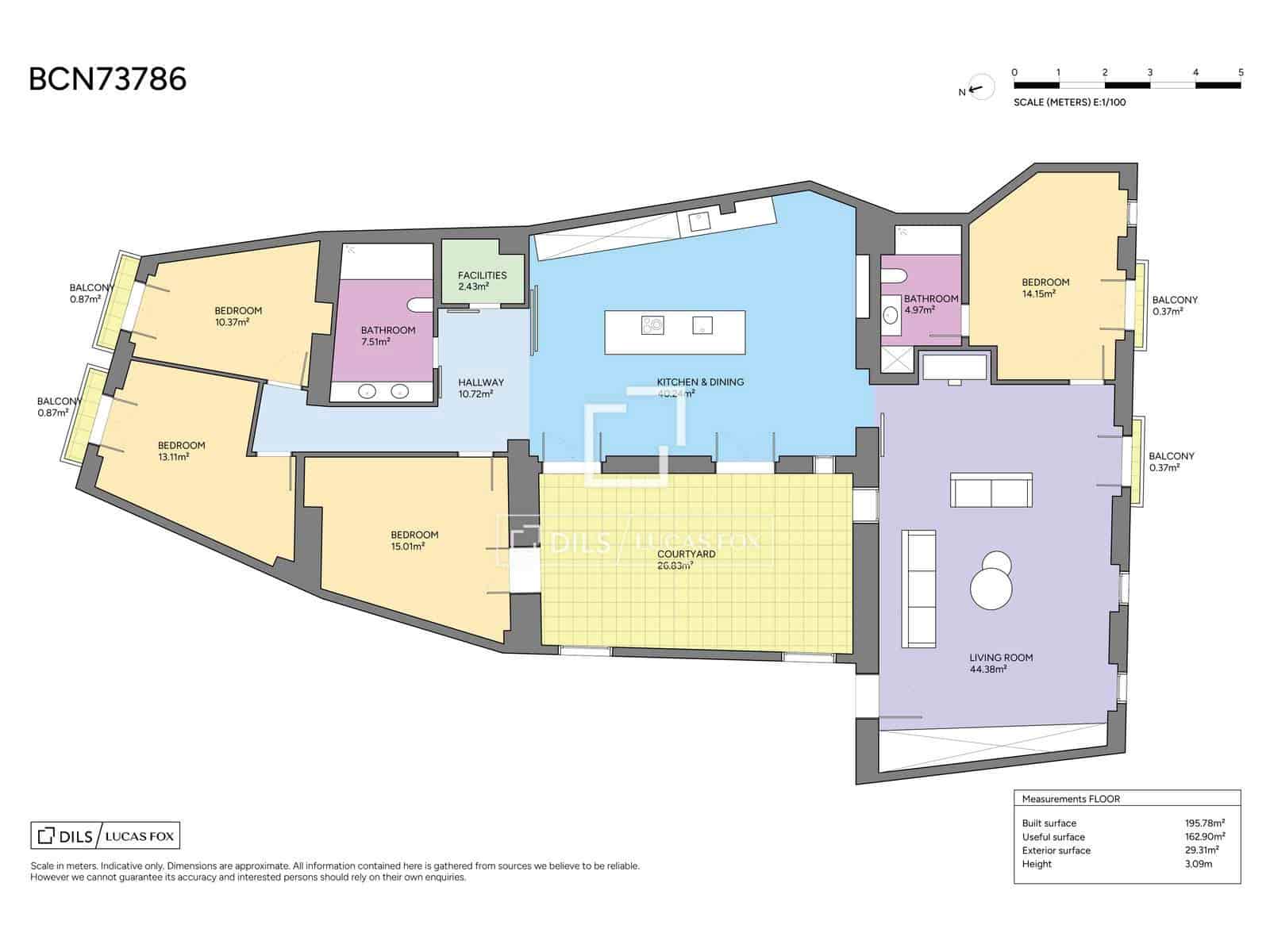 4 chambre Appartement à vendre à Barcelone ville - 1 120 000 € (Ref: 10145305)