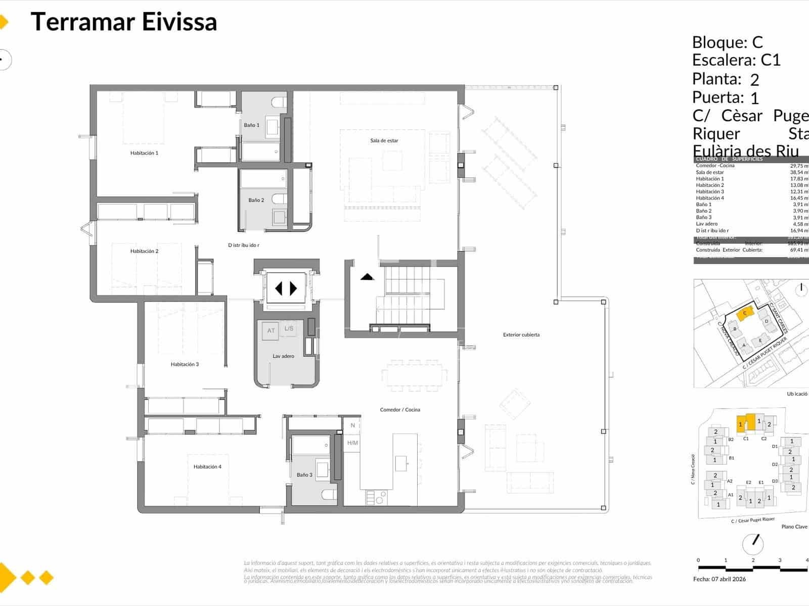 4 soveværelse Lejlighed til salg i Santa Eulalia / Santa Eularia med swimmingpool garage - € 1.497.000 (Ref: 10156922)