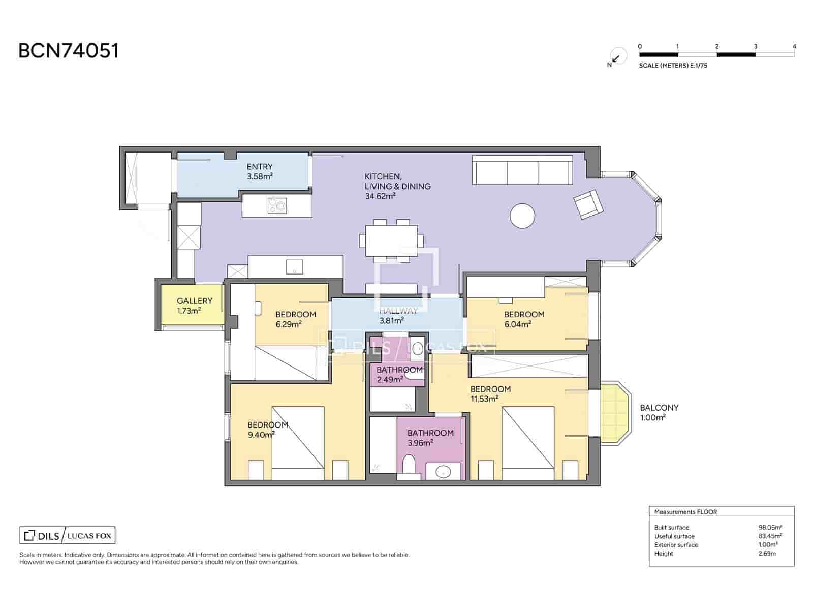 4 chambre Appartement à vendre à Barcelone ville - 650 000 € (Ref: 10163606)