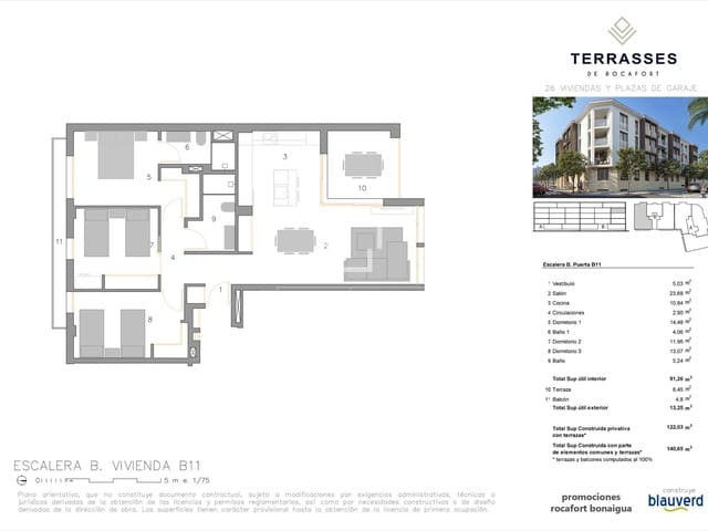 3 quarto Apartamento para venda em Rocafort com garagem - 435 500 € (Ref: 5022634)