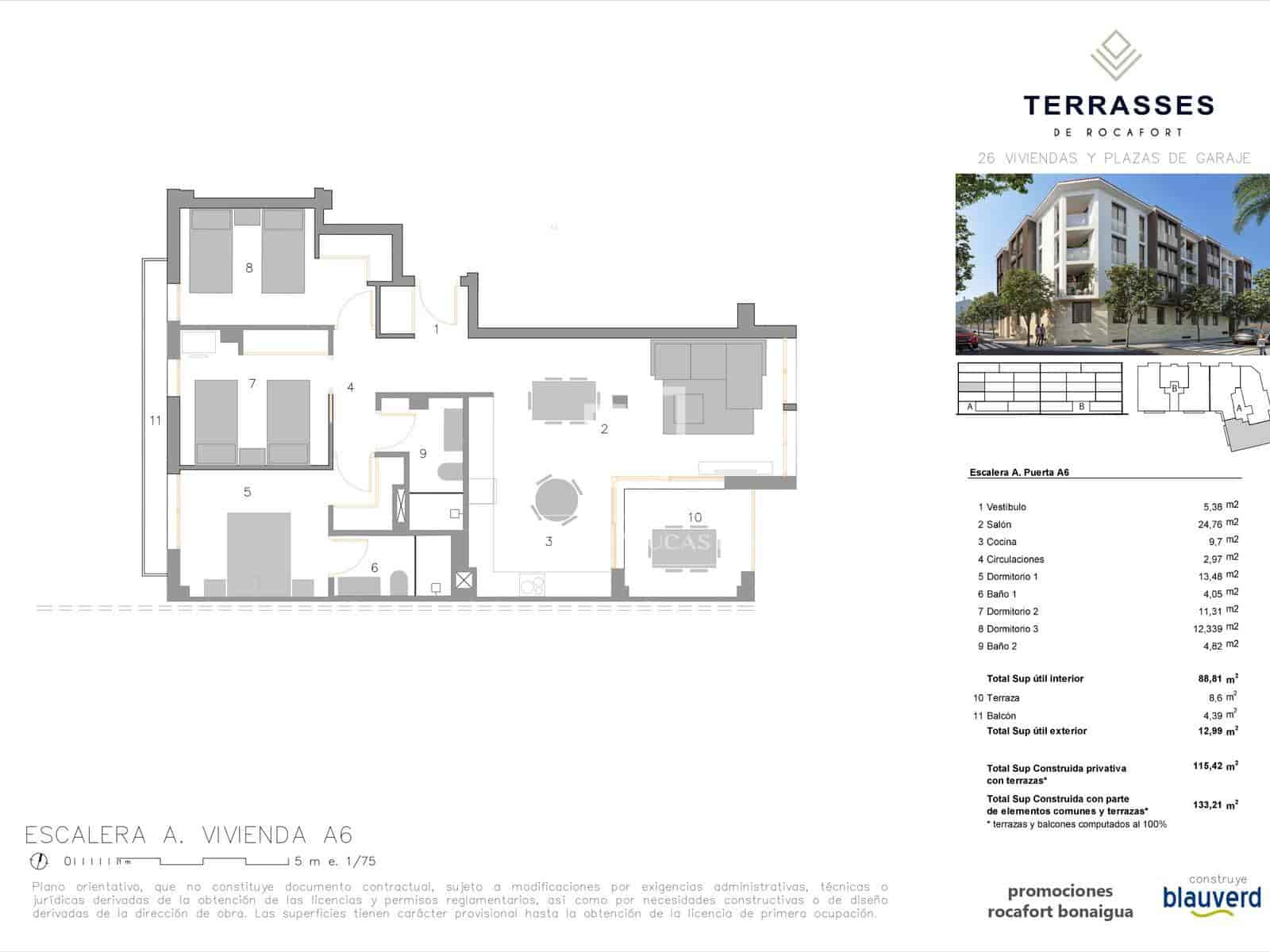 3 bedroom Apartment for sale in Rocafort with garage - € 394,500 (Ref: 5826097)