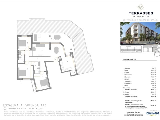3 quarto Penthouse para venda em Rocafort com garagem - 520 000 € (Ref: 5826100)