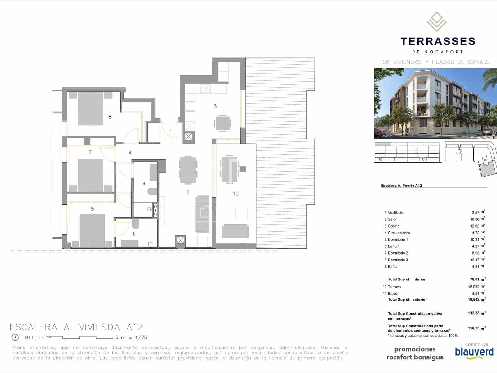 3 quarto Penthouse para venda em Rocafort com garagem - 502 000 € (Ref: 5826101)