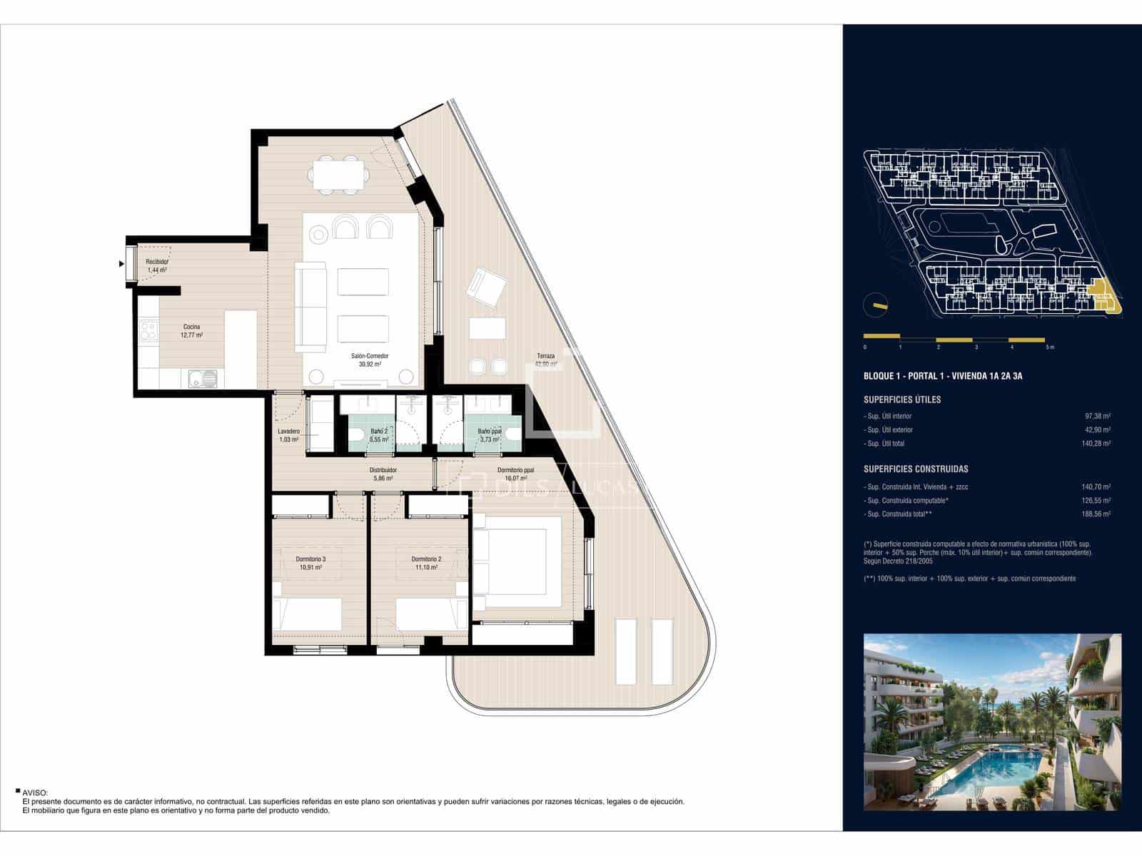 Apartamento de 3 habitaciones en San Pedro de Alcantara en venta con piscina garaje - 945.000 € (Ref: 7892023)