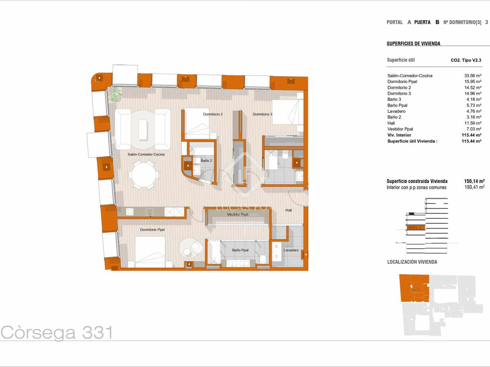 3 slaapkamer Appartement te koop in Barcelona stad met zwembad garage - € 2.422.500 (Ref: 7904288)