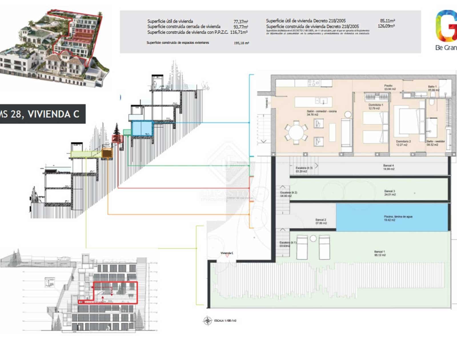 2 sovrum Lägenhet till salu i Malaga stad med pool garage - 1 950 000 € (Ref: 7911252)