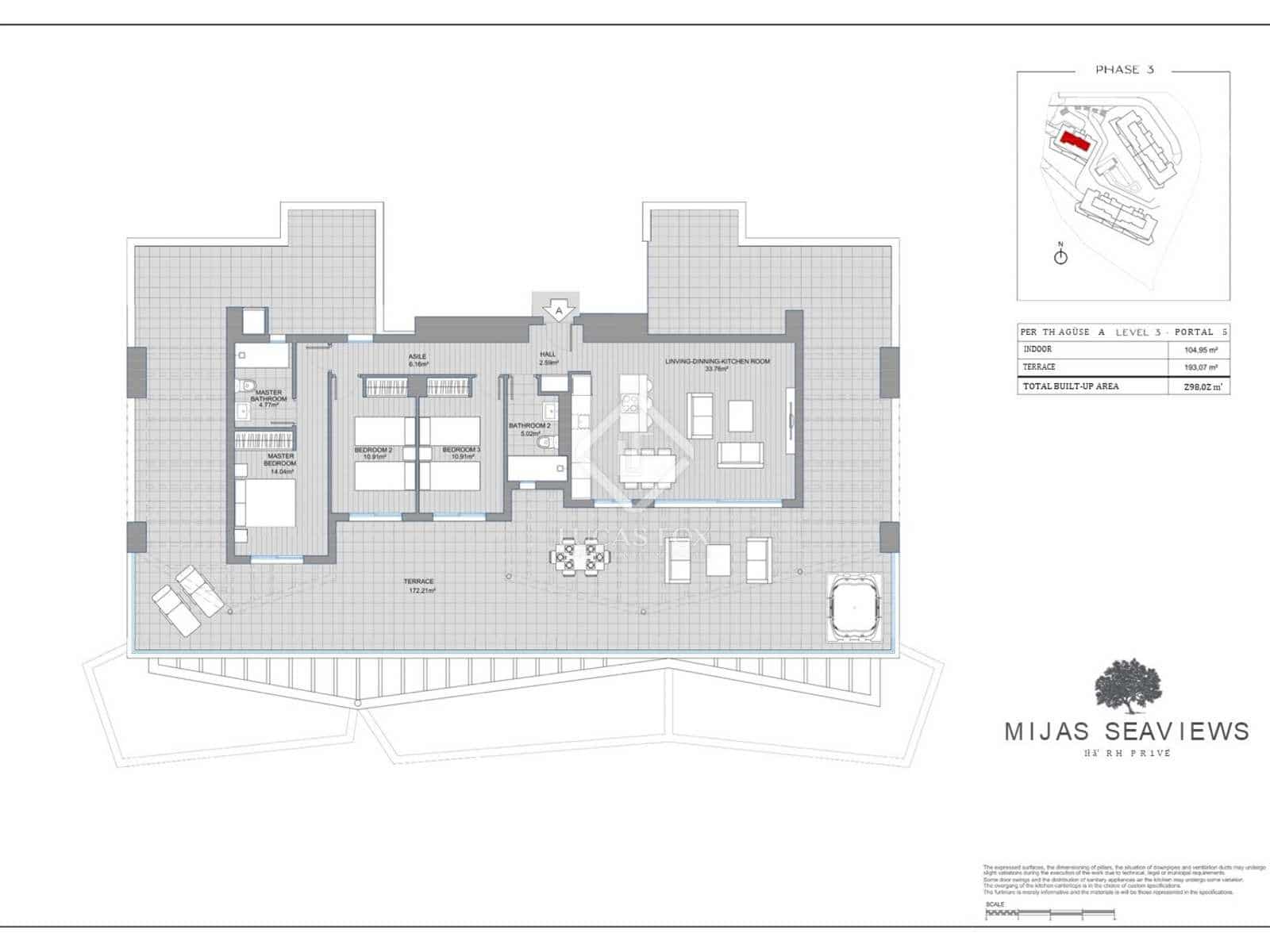 3 chambre Penthouse à vendre à Mijas avec piscine garage - 1 119 000 € (Ref: 8038945)