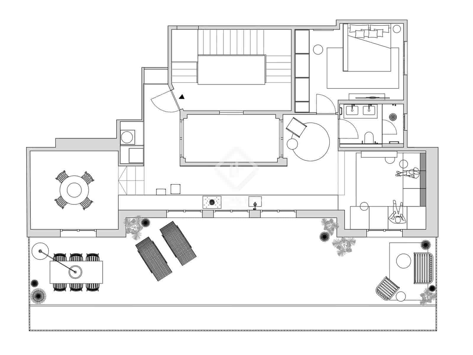 1 sypialnia Penthouse do wynajęcia w Miasto Barcelona - 5 500 € (Ref: 8059255)