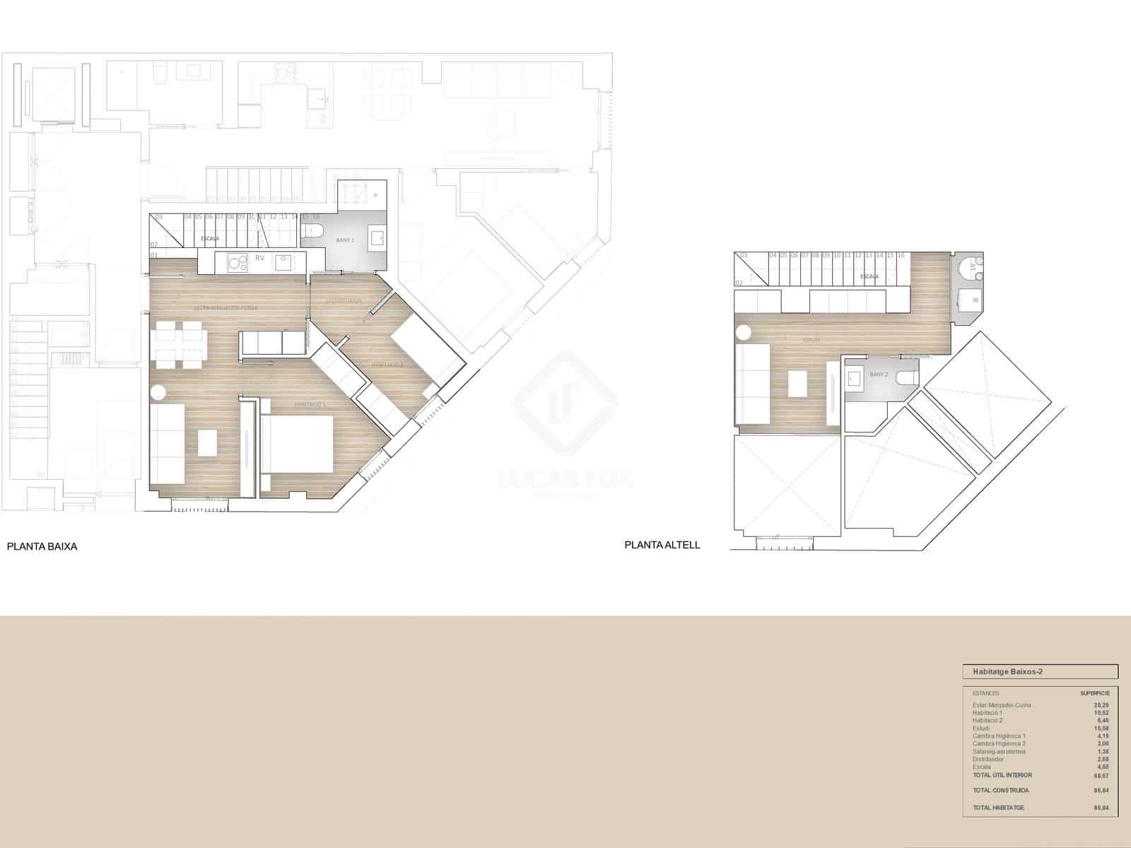2 chambre Appartement à vendre à Barcelone ville - 625 000 € (Ref: 8221586)