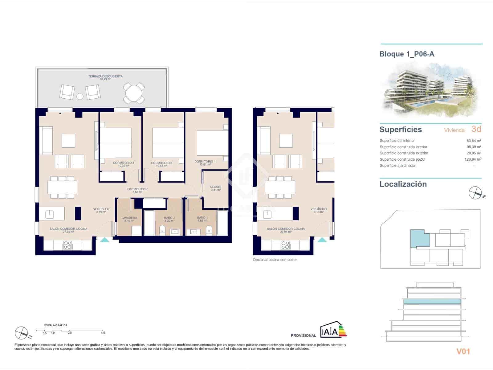 3 soveværelse Lejlighed til salg i La Villajoyosa / Vila Joiosa med swimmingpool garage - € 490.000 (Ref: 8329555)
