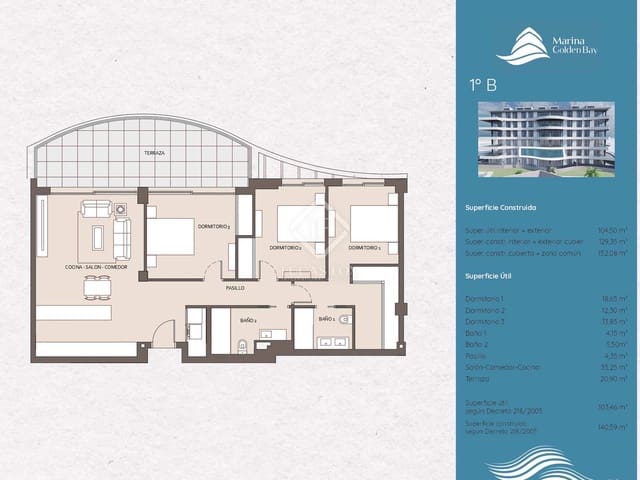 3 soverom Leilighet til salgs i Puerto Marina, Benalmádena med svømmebasseng garasje - € 704 000 (Ref: 8426754)