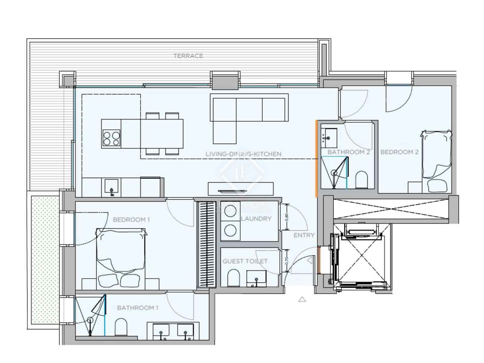 2 slaapkamer Appartement te koop in Palma de Mallorca met zwembad garage - € 930.000 (Ref: 8499637)