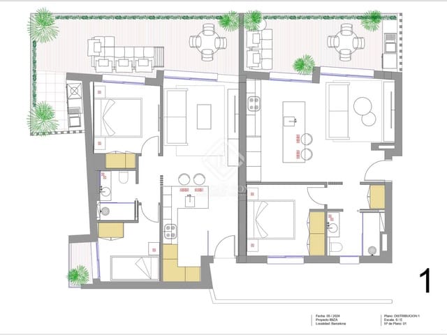 1 sypialnia Apartament na sprzedaż w Sant Antoni de Portmany z basenem garażem - 530 000 € (Ref: 8575413)