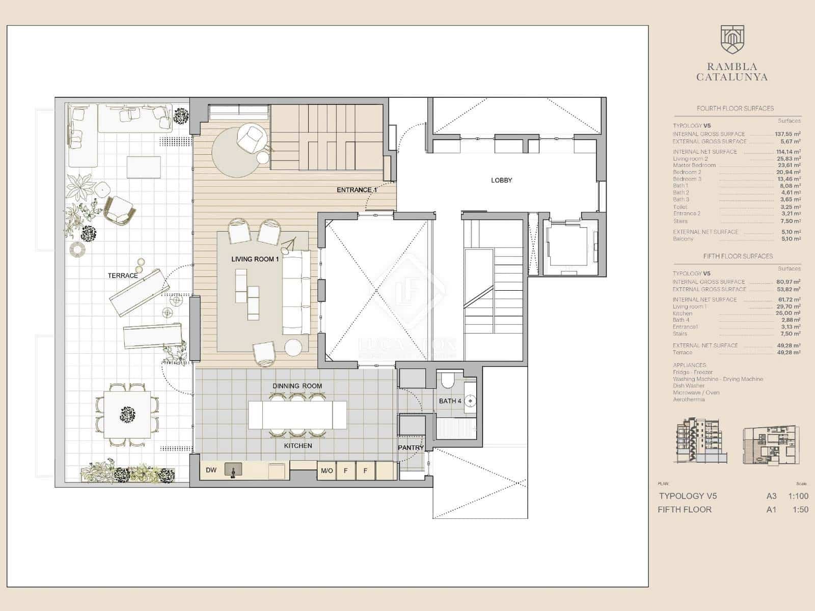 3 slaapkamer Penthouse te koop in Barcelona stad - € 4.800.000 (Ref: 8837797)