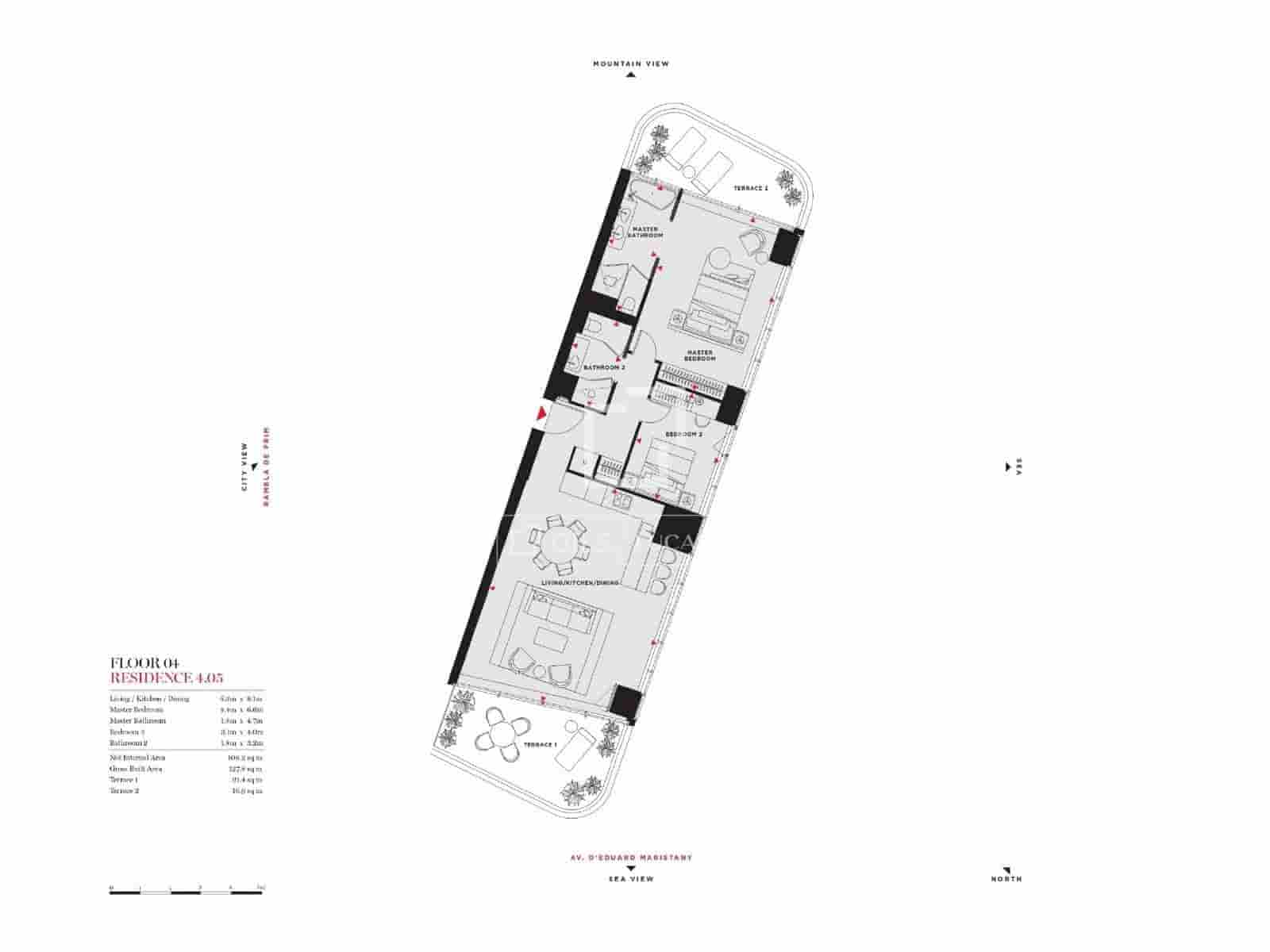 2 chambre Appartement à vendre à Barcelone ville avec piscine garage - 1 305 808 € (Ref: 8866484)