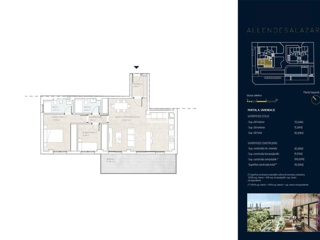 2 bedroom Apartment for sale in Nueva España, Madrid city with pool garage - € 1,014,500 (Ref: 8968773)