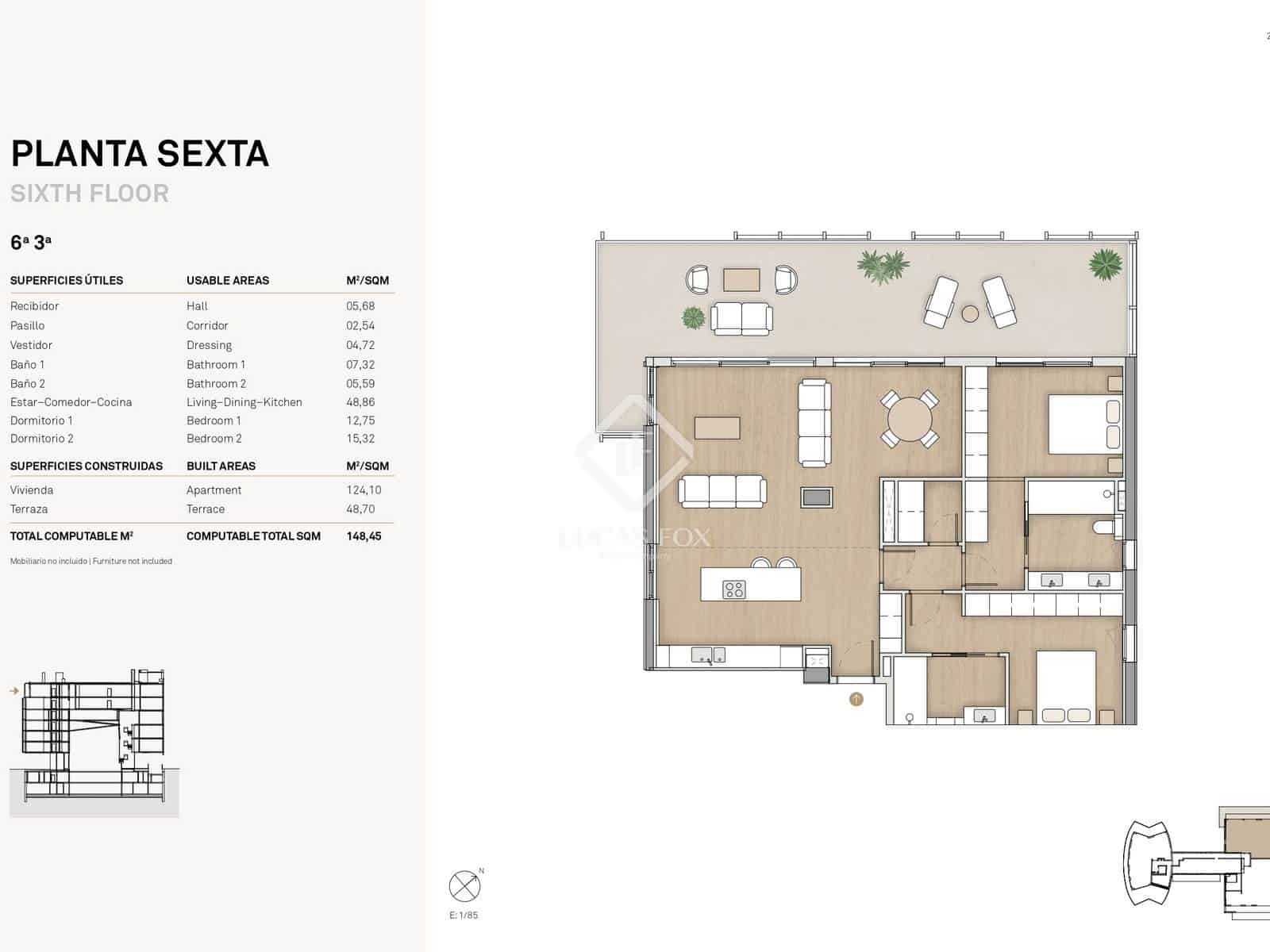 2 slaapkamer Penthouse te koop in Barcelona stad met zwembad garage - € 1.895.000 (Ref: 9027069)