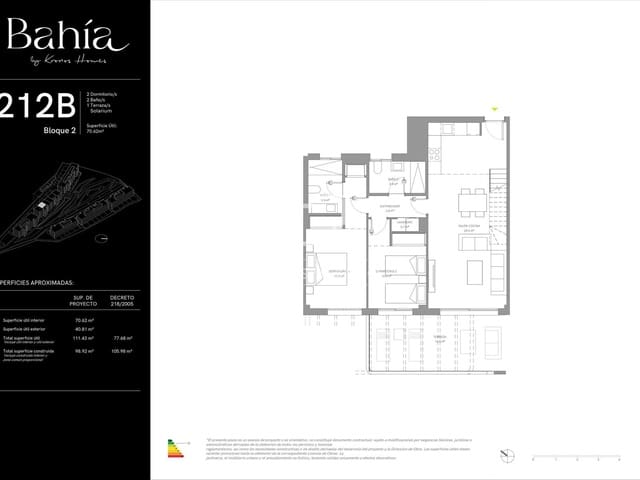 2 makuuhuone Kattohuoneisto myytävänä paikassa La Cala de Mijas, Mijas mukana uima-altaan 
autotalli - 519 000 € (Ref: 9072236)